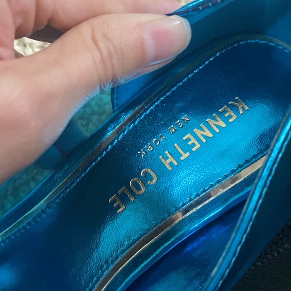 Kenneth Cole NEW electric blue turquoise transparent pumps heels size 7.5 - Picture 8 of 11